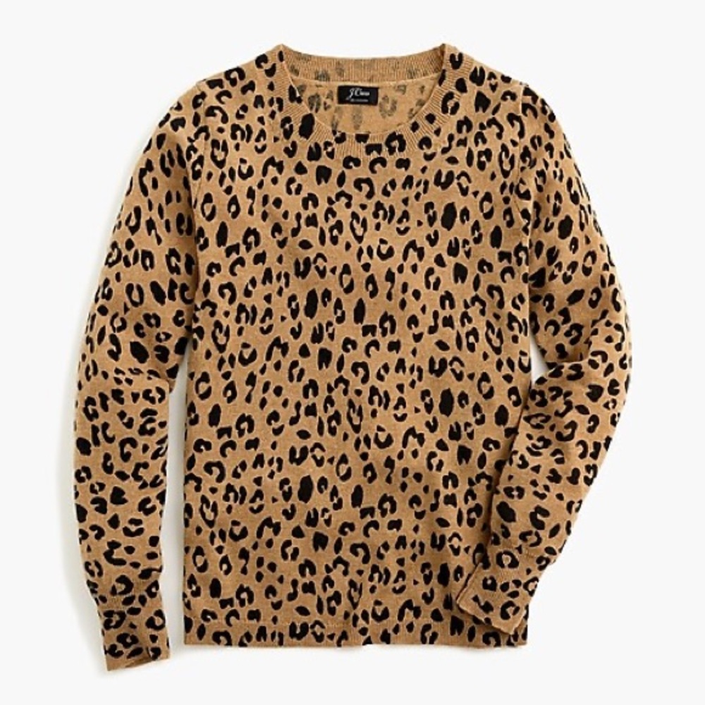 Jcrew leopard print cashmere sweater